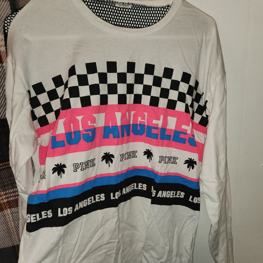 Pink Victoria's secret long sleeve with mesh back